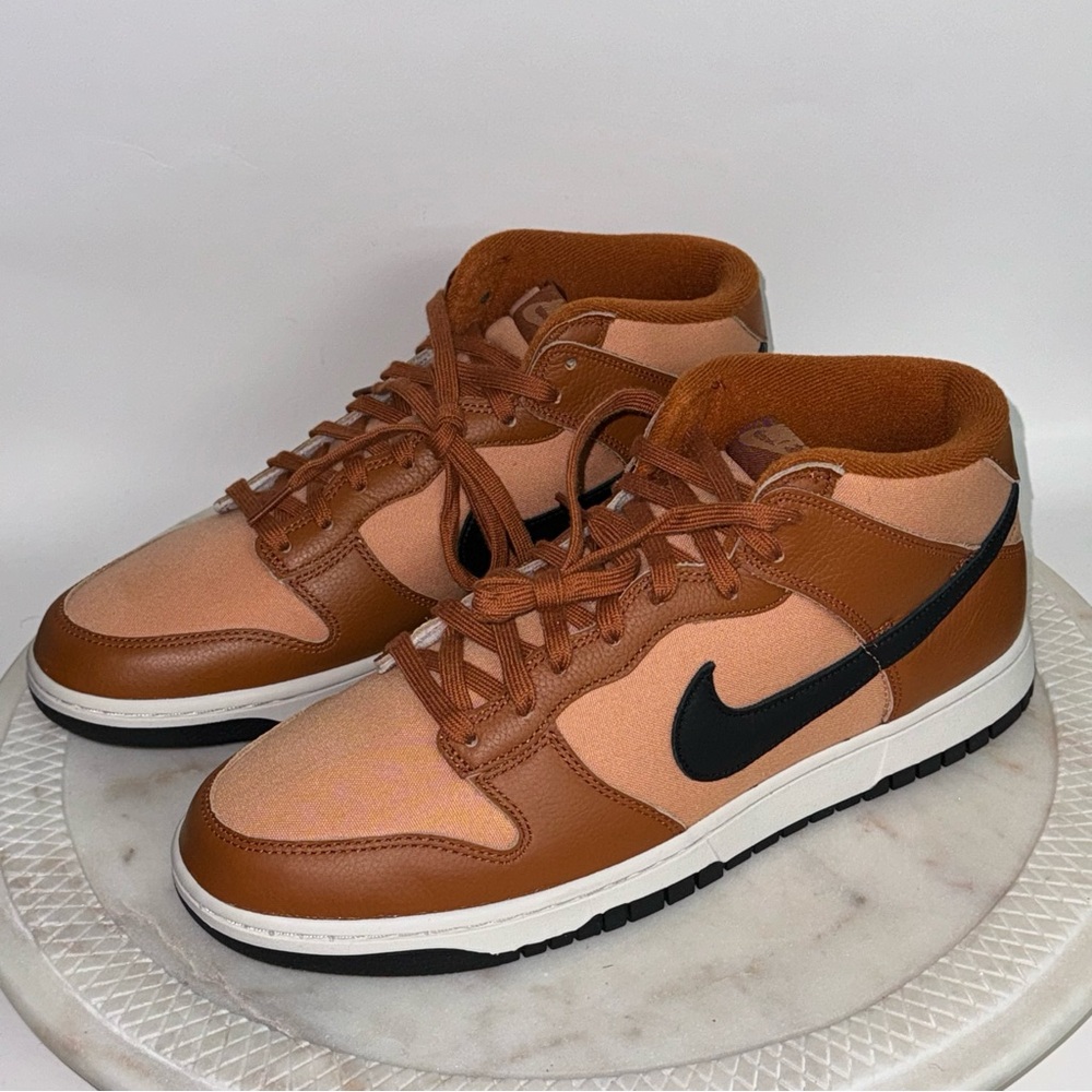 Nike Dunk Mid Amber Brown Black Dark Russet Shoes Men's Size 13 NEW